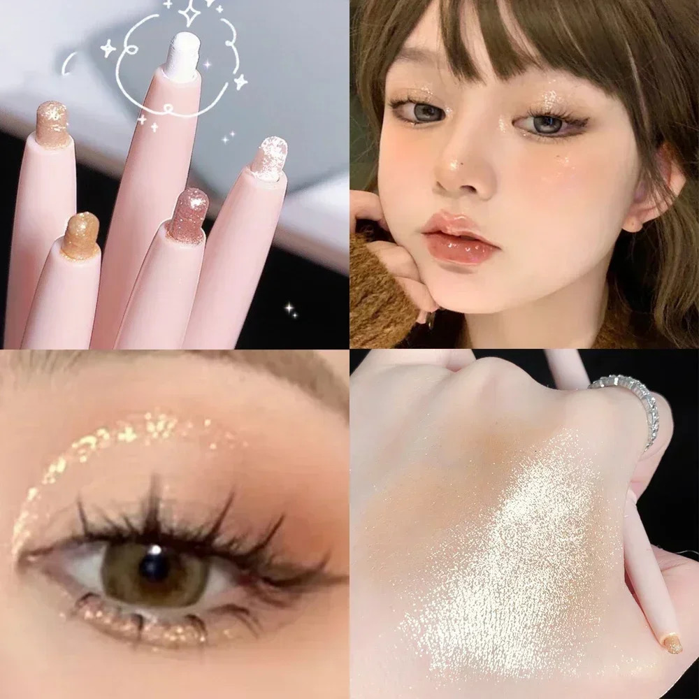 Sequin Eyeshadow Pencil Waterproof Diamond Glitter Highlighter Stick Pearl White Silkworm Eyeliner Pen Korean Makeup Cosmetics 240624