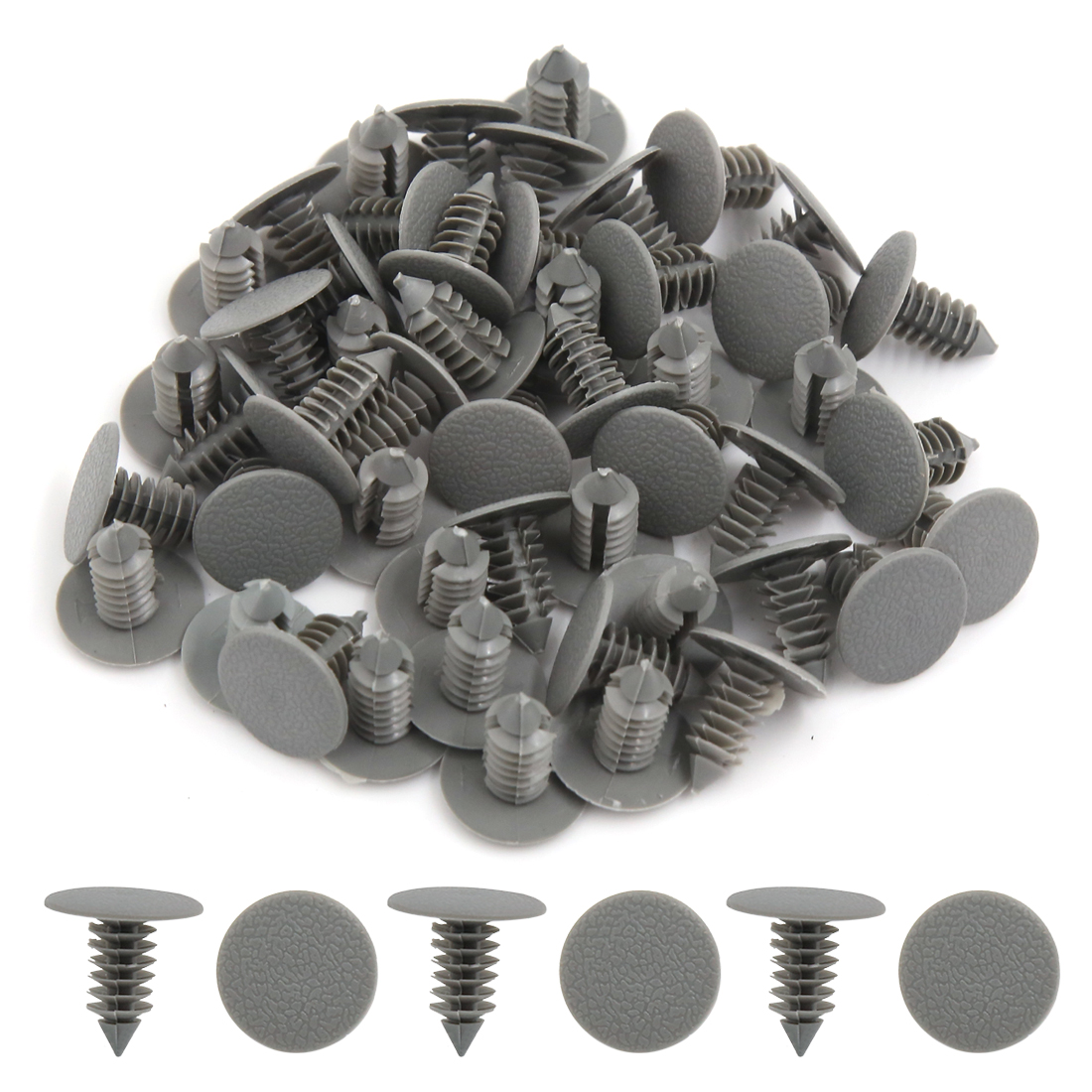 X Autohaux Vehicle Universal 10-100Pcs Gray Beige Plastic Door Bumper Push Rivets Clip 9mm Retainer Clips Fasteners For Auto Car