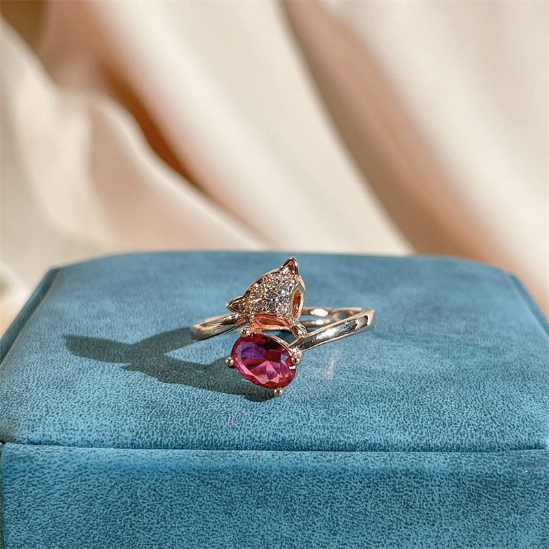 Cellacity Silver 925 Jewely Ring For Charm Lady With Ruby Gemstones Open Adjust Silver Fine Jewely Wedding Party Wholesale Gift