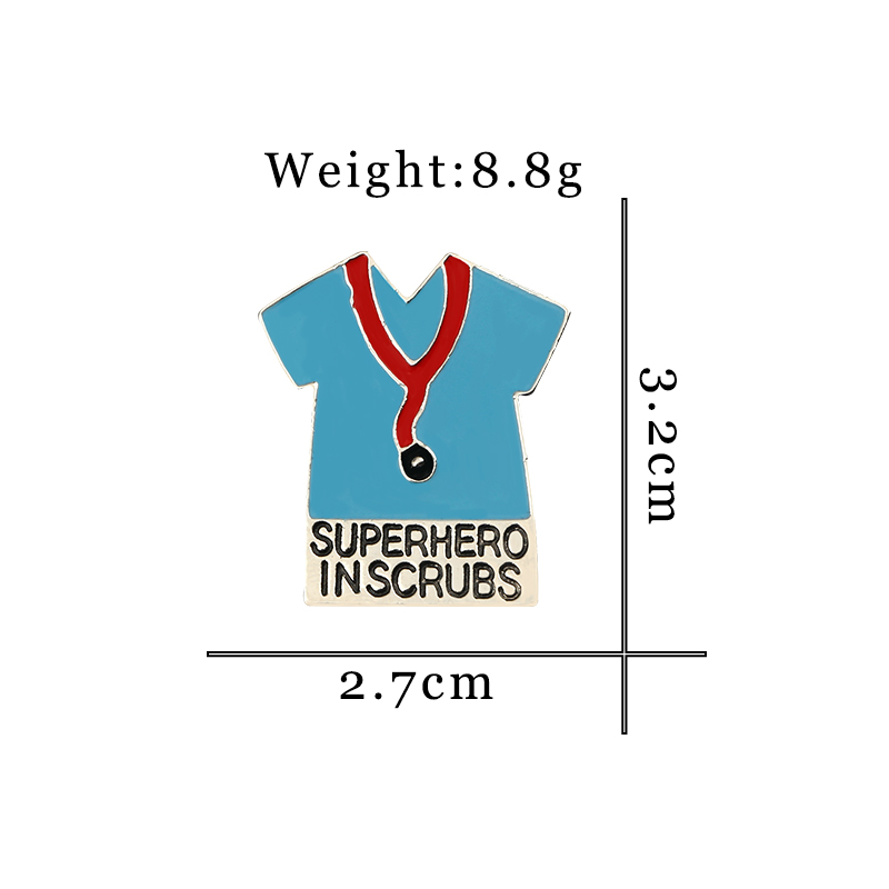 Blue Pink Surgical Gown Enamel Pins Medical Stethoscope Brooch for Doctor Nurse Gift SUPERHERO INSCRUBS Jewelry Coat Lapel Badge