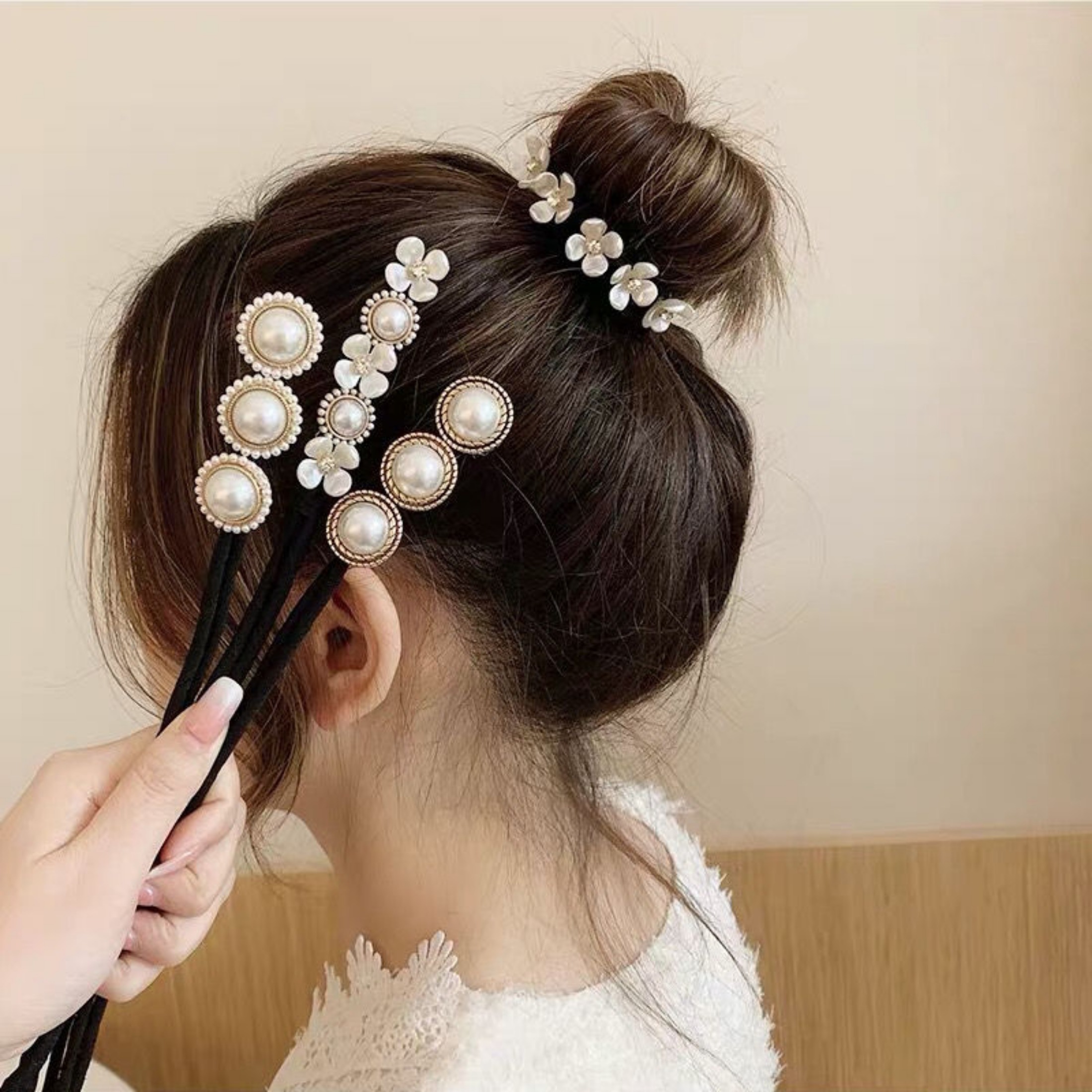 Vintage Shell Pearl Hairpin Bun Hairstyle Hair Stick Women Elegant Hair Scrunchies Flower HairMaker Tools Hair Accessories