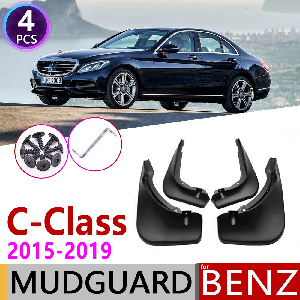 Mudflap for Mercedes Benz C Class W205 2015~2019 Fender Mud Guard Splash Flap Mudguard Accessories 2016 2017 2018 C180 C250 C300