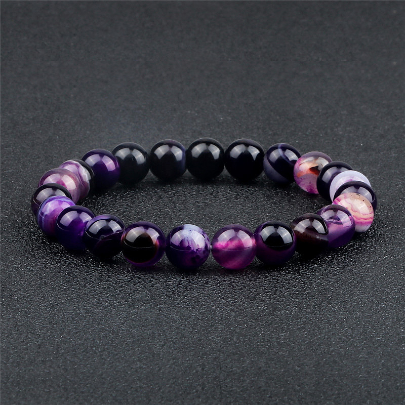 Men Bracelets 8mm Chakra Natural Round Agates Onyx Yoga Healing Energy Lapis Lazuli Beads Bangles Elastic Pulsera Women Jewelry