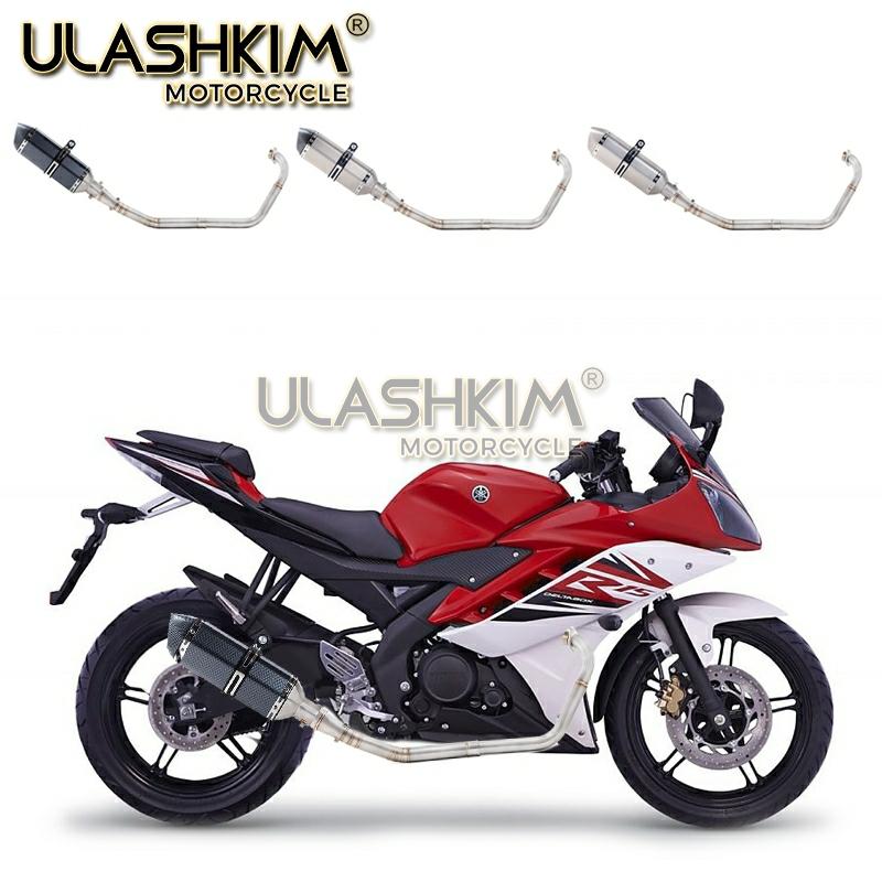 Motorcycle Full Exhaust Escape System Modifed Middle Link Pipe Slip-On For yamaha YZF R15 MT15 MT 15 125 V3 R125 2008-2019