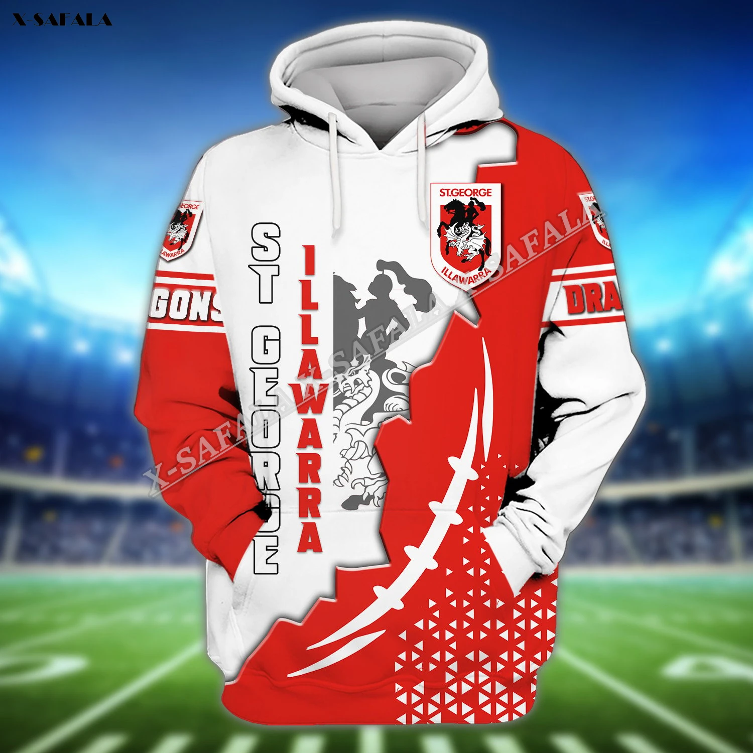 Australia Rugby Dragons Sport 3D Child Kid Print Hoodie Men's Adult Outwear Shirt Pullover Sweatshirt Casual Jacket