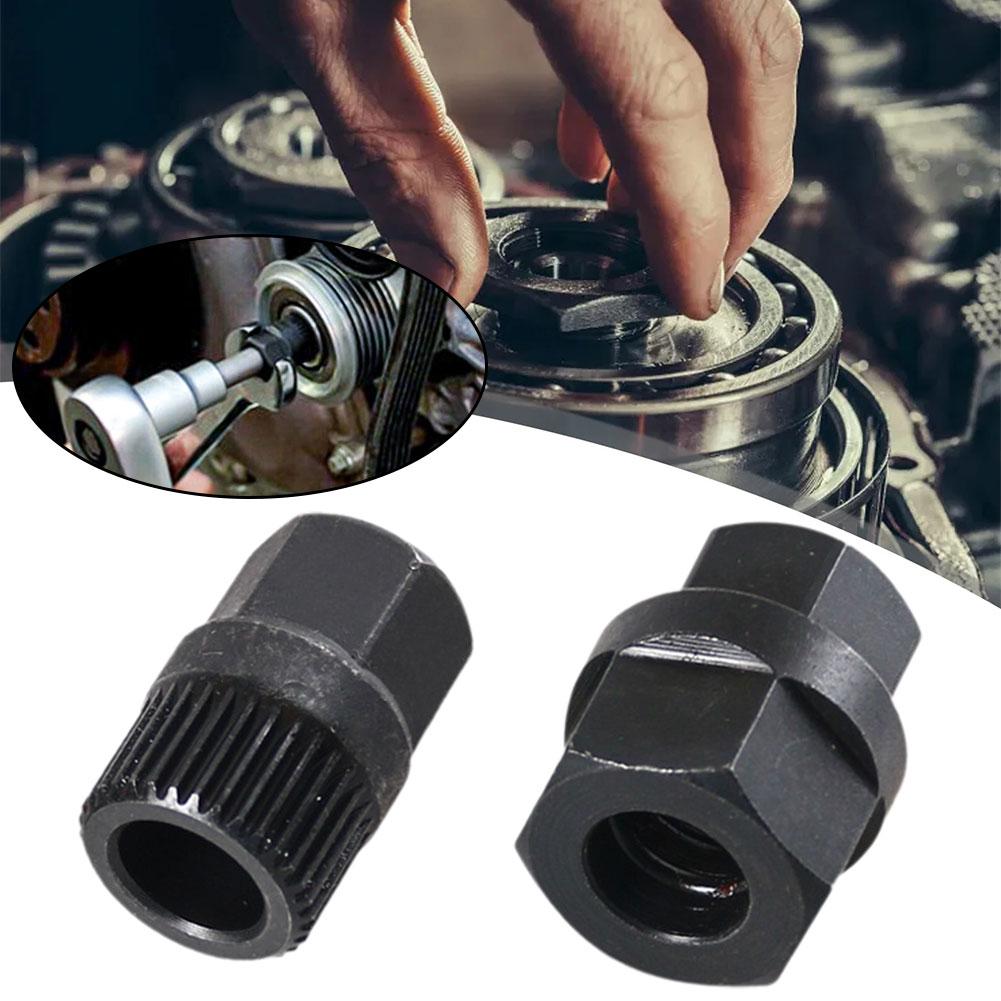 Alternator Clutch Free Wheel Pulley Removal Tool Black Pulley Repair Car Tool Car Belt Accessories Remover V 33 Teeth With E1B6