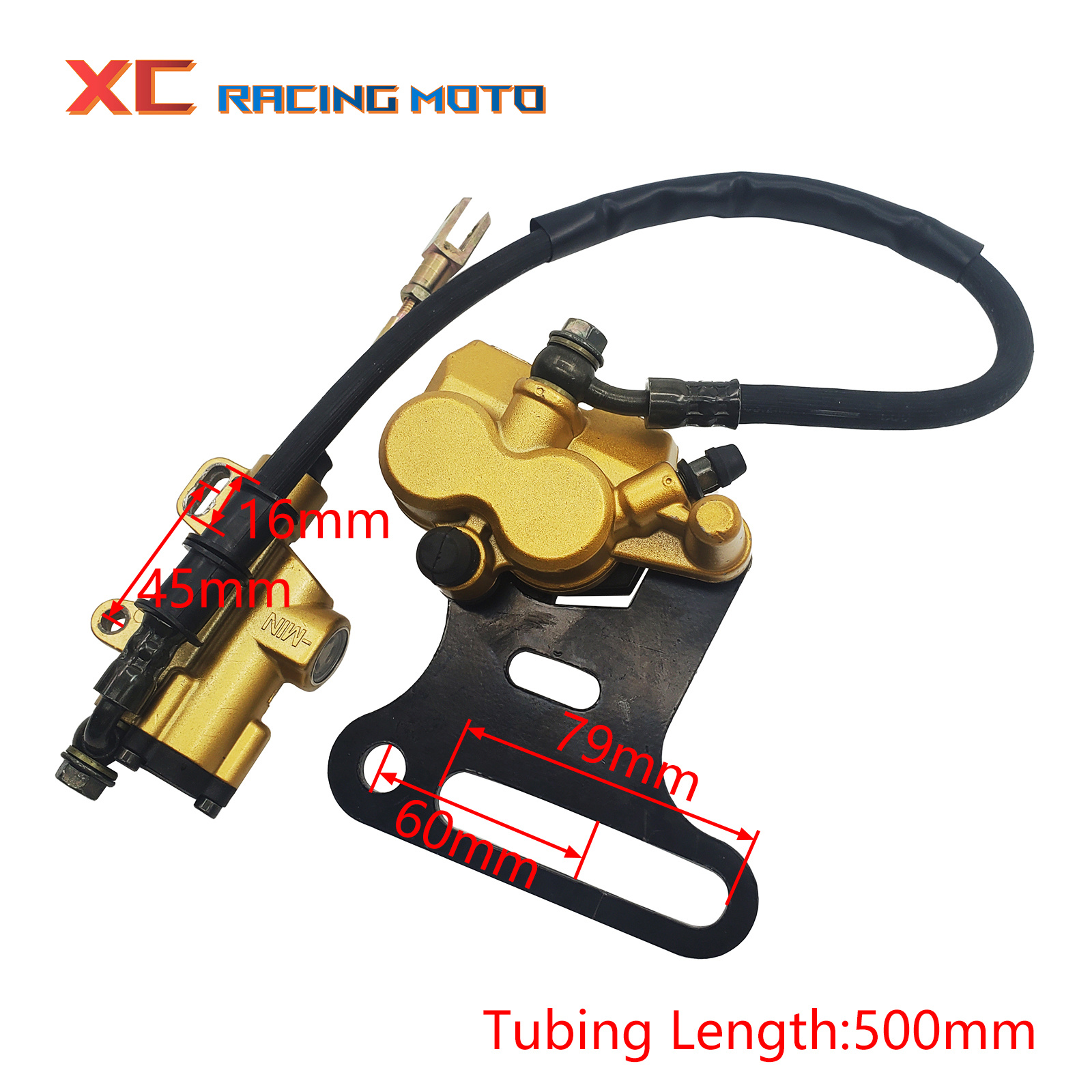 Motorcycle Rear Disc Brake Caliper Brake Pump Brake Assembly For 70cc 90cc 110cc 125cc 150cc 200cc 250cc ATV Dirt Bike Universal