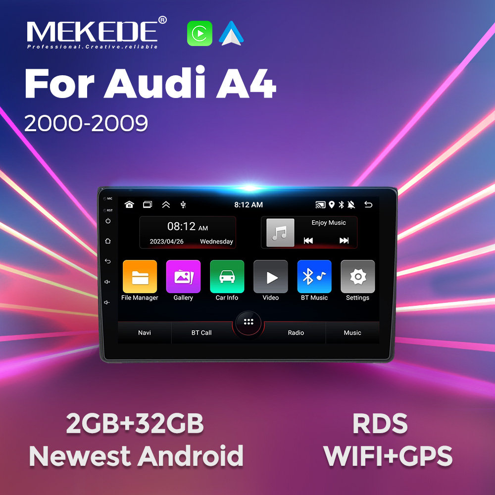 MEKEDE Android 13 Car Intelligent System for Audi A4 B6 B7 S4 RS4 SEAT Exeo 2002-2008 Radio Multimedia For Carplay Android Auto