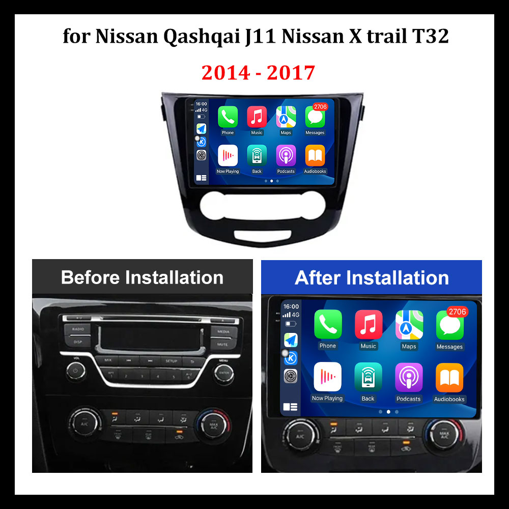 10.1 inch for Nissan Qashqai J11 Nissan X Trail T32 2014 - 2017 Car Radio Video Multimedia Player Android OS Auto Stereo Carplay
