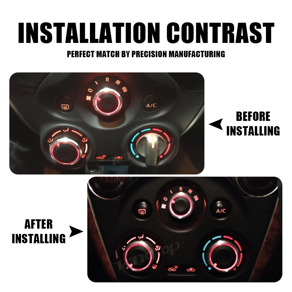 3Pcs For Nissan New Sunny March Latio Almera Versa N17 K13 E12 E12 2011-2017 Air Conditioning Control Ac Knobs Car Styling