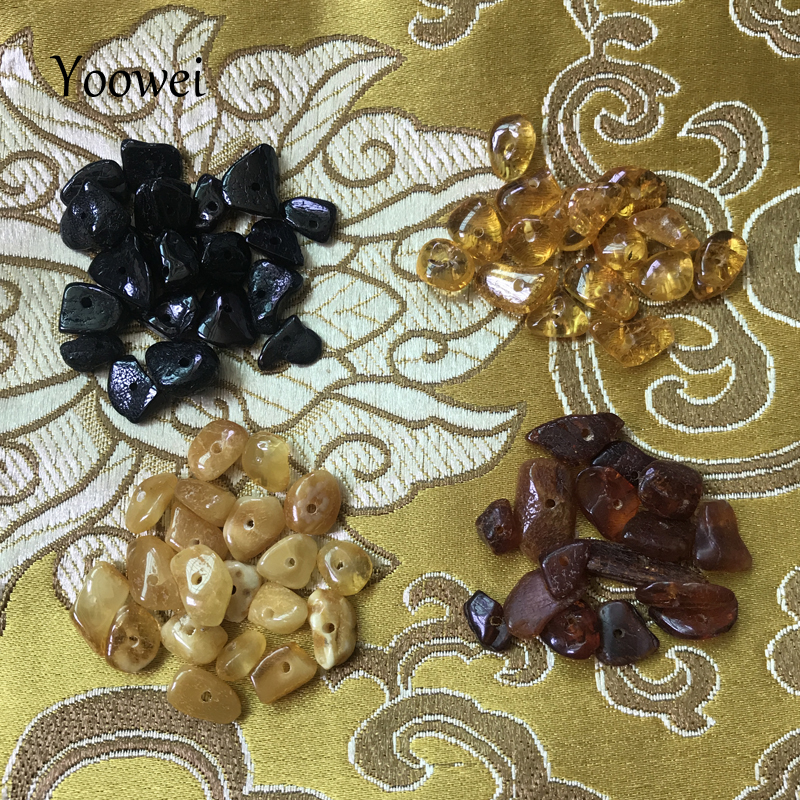 Yoowei Baltic Amber Bead Gemstone diy Supplier for Baby Jewelry Making Drilled Hole Certified Natural Amber 5g 10g 20g Wholesale