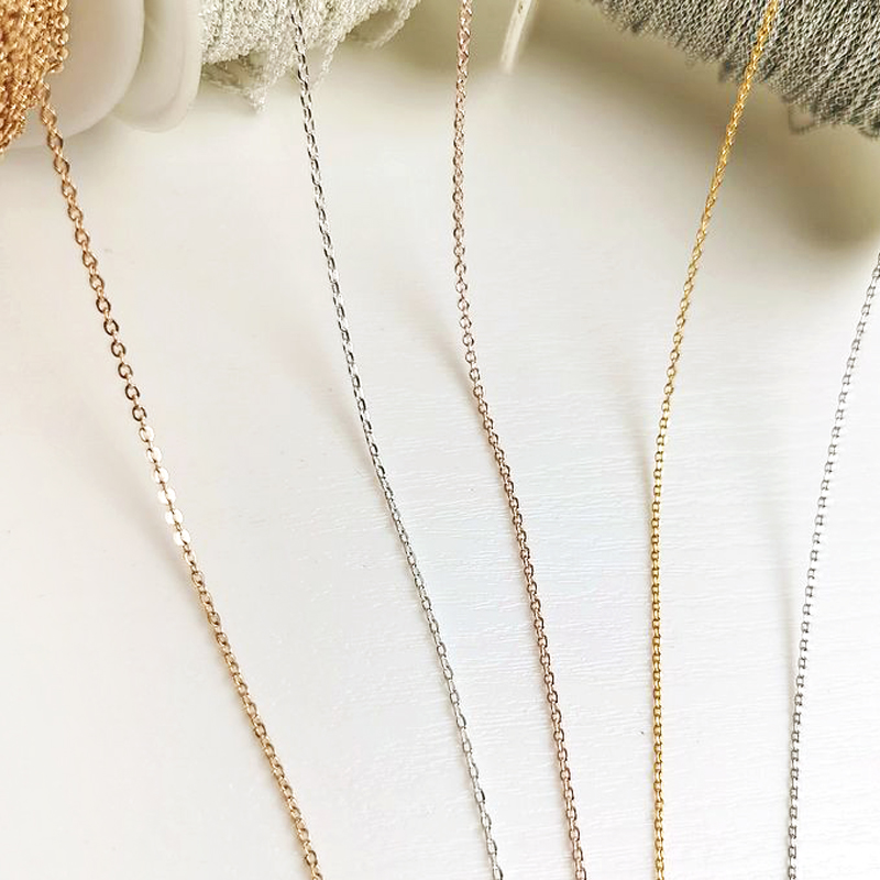 2meters 0.8-1mm Super Fine Chains for Necklace Bracelet Making DIY Gold Chains O Shape Cross Chain Earrings Components Wholesale