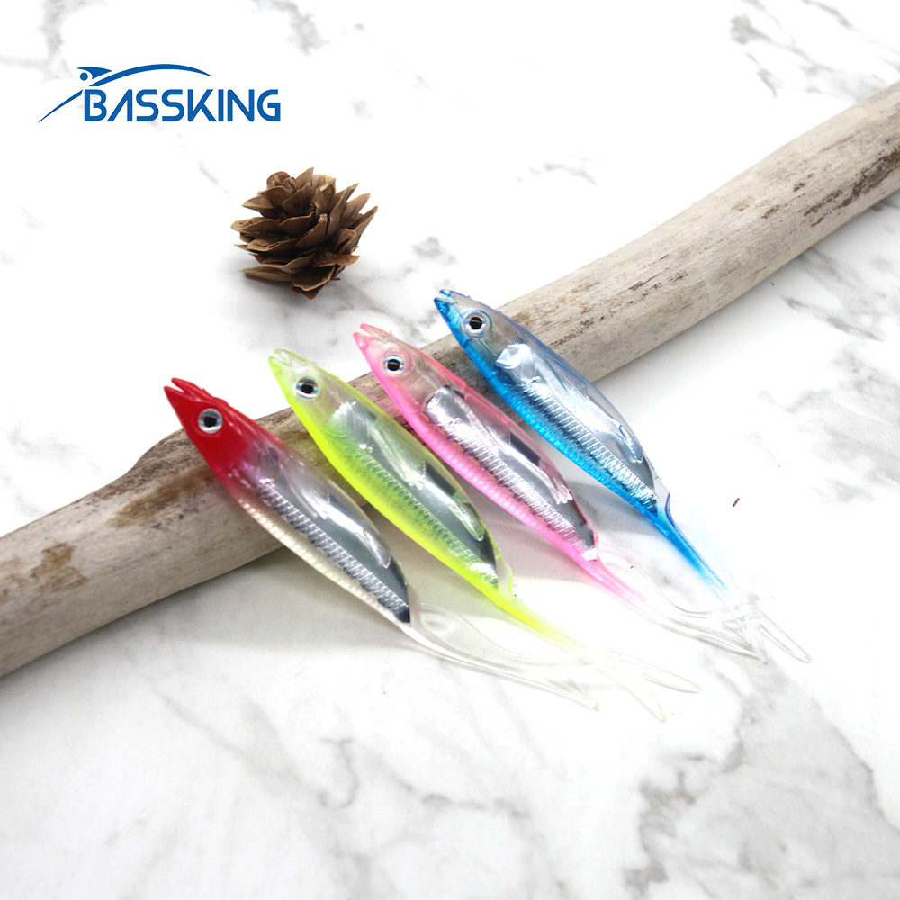 BASSKING Soft Silicone Fishing Lures Shad Worms Saltwater Freshwater Wobblers Artificial Bait Bass Tackle Jigs 95mm 3.8g 5Pcs