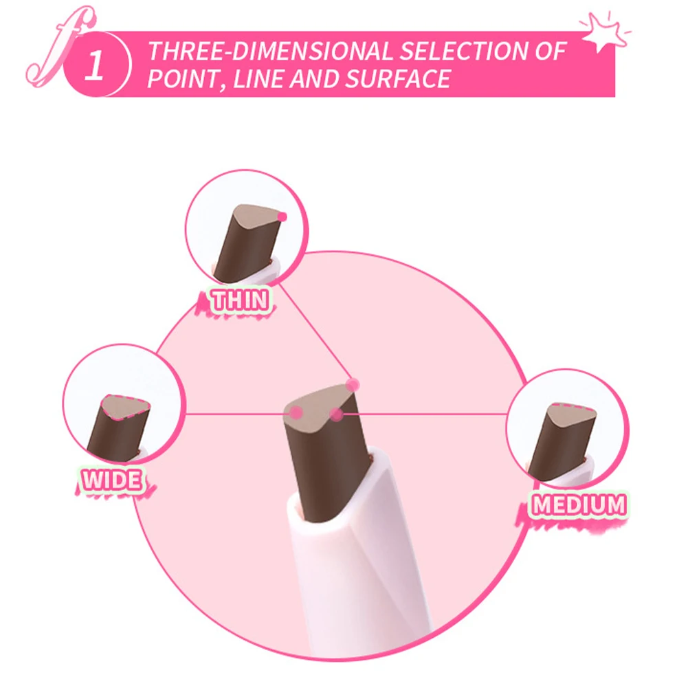 Double Head Eyebrow Pencil Natural Smooth Blade Shape Eye Brow Tint Pen Waterproof Long Lasting Eyes Black Brown Rotary Makeup