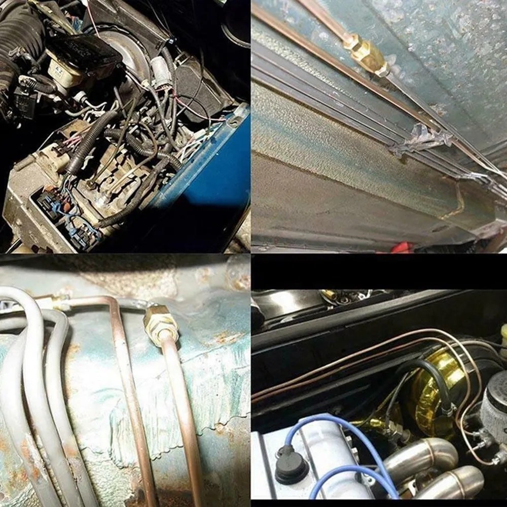 25FT 7.62m Car Roll Tube Coil of 3/16" OD Copper Nickel Brake Pipe Tube Tubing & 16PCS Nuts Galvanized Copper Hose Line Piping