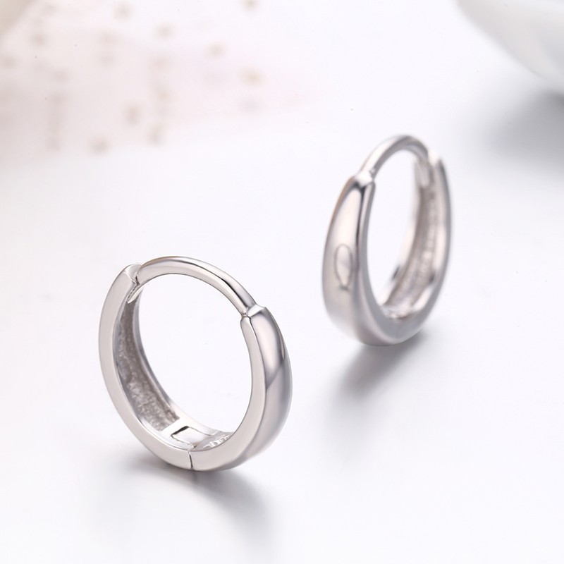 Cute 925 Sterling Silver Gold Color Loop Circle Huggie Small Hoop Earrings For Women Men Children Girls Kids Jewelry Aros Aretes