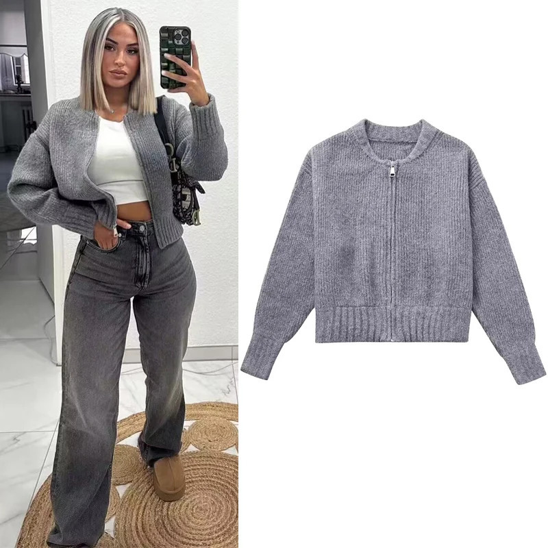 TRAF Sweater Cardigan for Women jacket tricots Coat Knit Outerwears Autumn Winter Woman Fashion Knitwears 240617