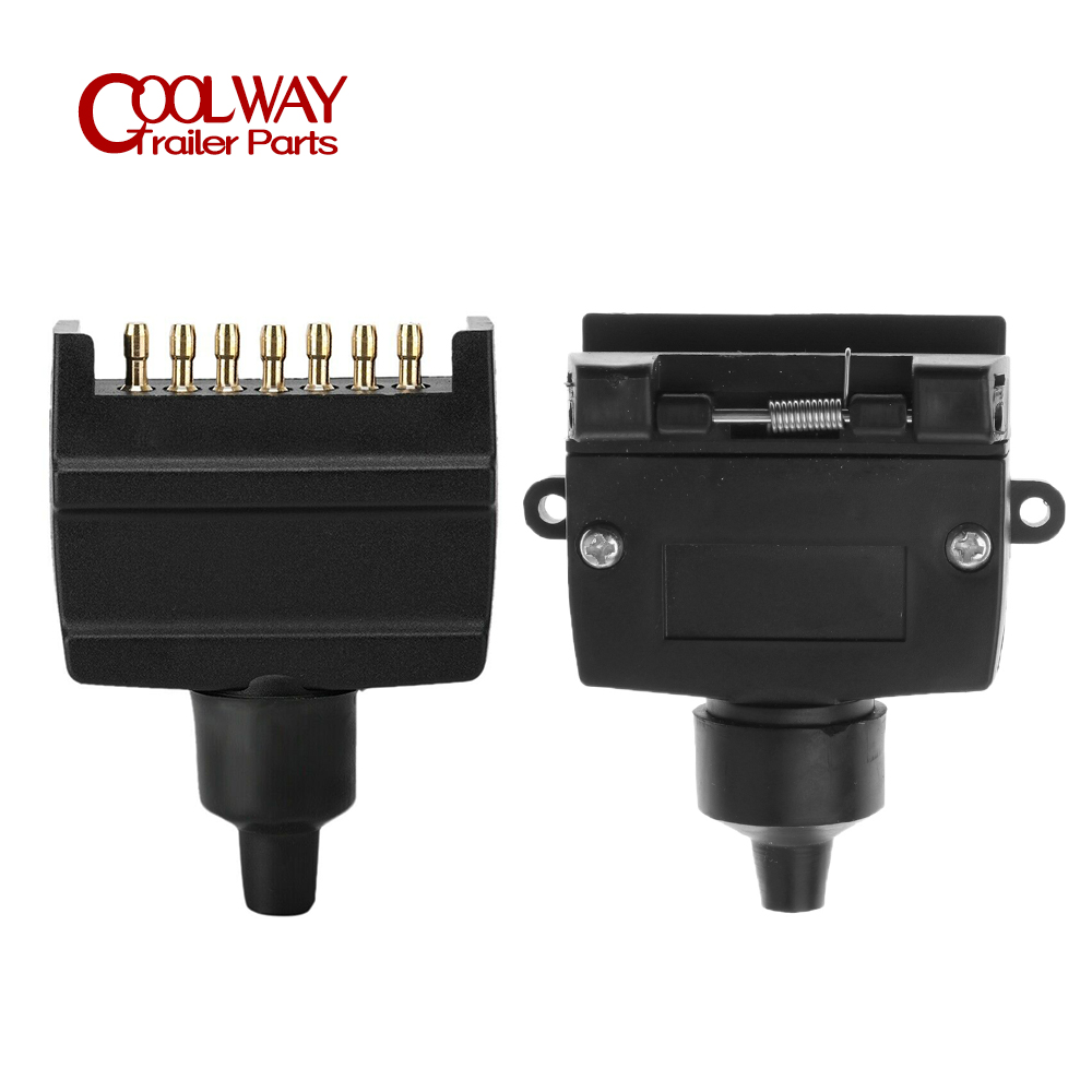 Trailer 7 Pin Flat Male Female Plug Socket Connector Motorhome Car Auto Truck Boat CaravanRV Parts Camper Accessories