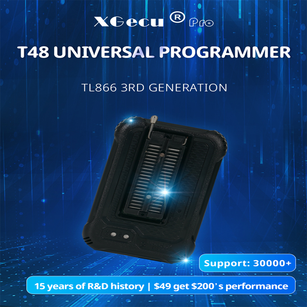 XGecu Original T48 (TL866-3G) Programmer with F48 EX 1 Adapter Support 31000+ ICs for SPI/Nor/NAND Flash/EMMC BGA/TSOP/SOP/PLCC