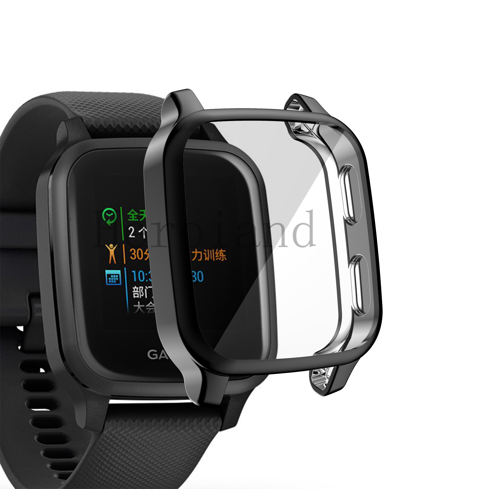 Full Protective Case Cover Shell For Garmin Venu SQ / venu sq music SmartWatch screen protector Accessories Plating soft TPU
