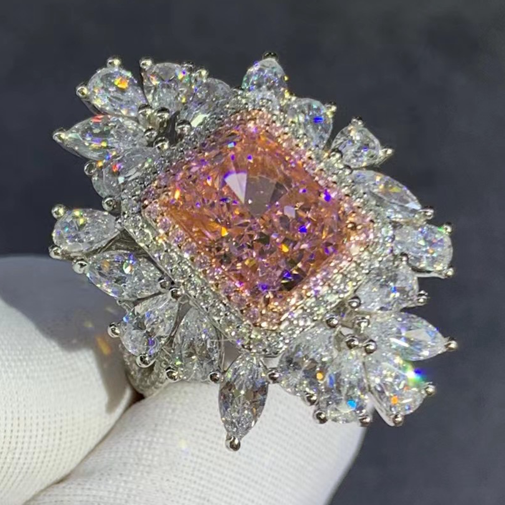 WUIHA Top Quality Solid 925 Sterling Silver Radiant Cut 3CT VVS D Color Created Moissanite Wedding Engagement Ring Fine Jewelry