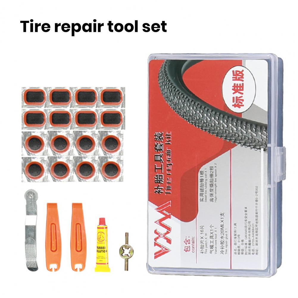 Tire Repair Kit Bike Supplies Compact Portable Bike Tube Tire Repair Tool Set for Motorcycle Bicycle Puncture Repair Universal