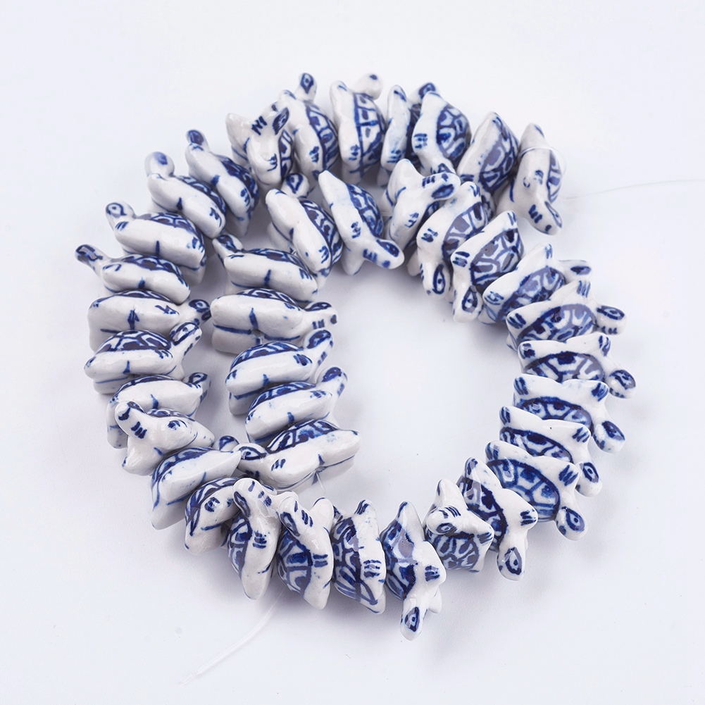 10/20Pcs Handmade Chinese Blue and White Porcelain Beads Flower Pattern Ceramic Clay Bead For Bracelet DIY Craft Jewelry Making