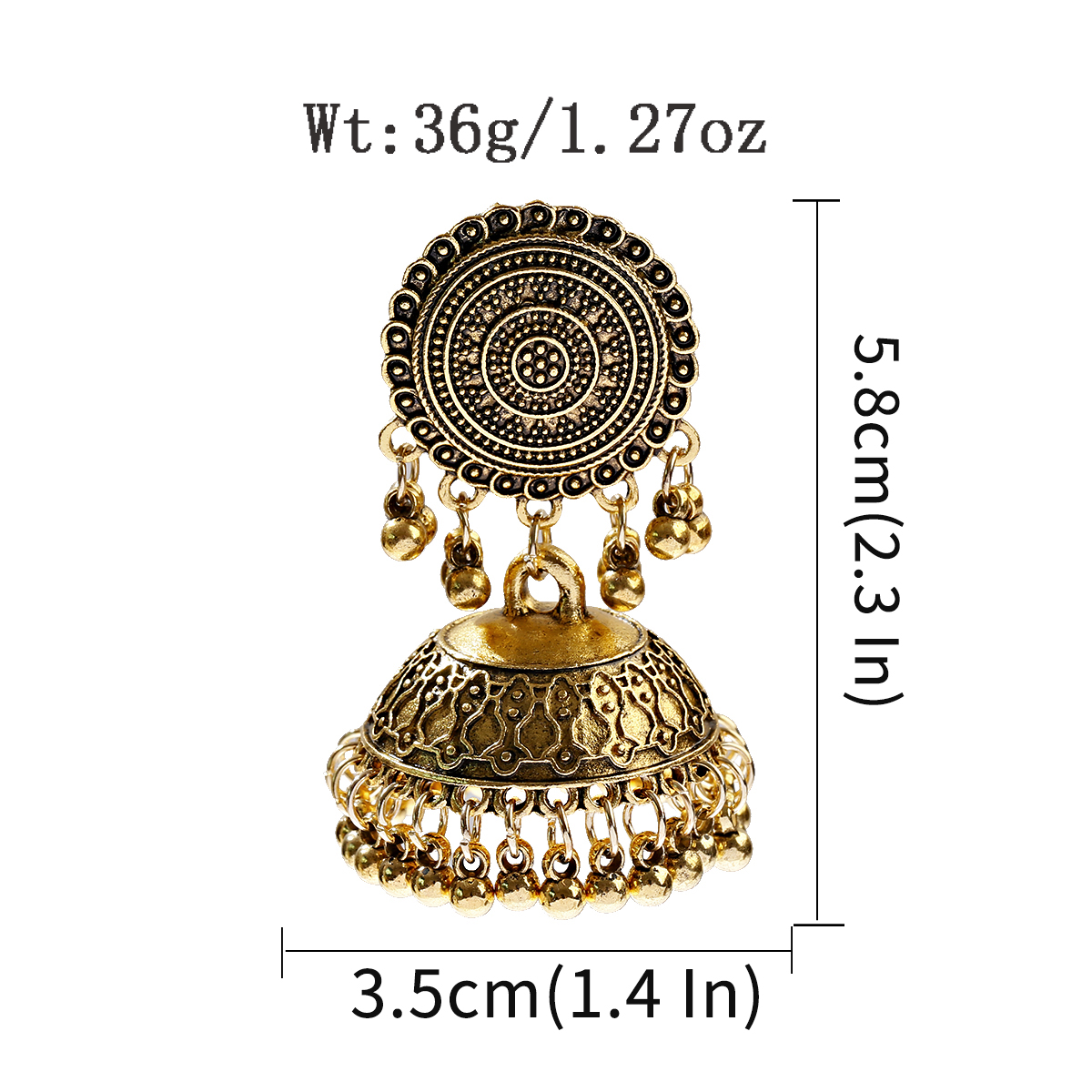 Retro Bells Indian Jewelry Jhumka Earrings Orecchini Vintage Gypsy Round Silver Color Tassel Earrings For Women