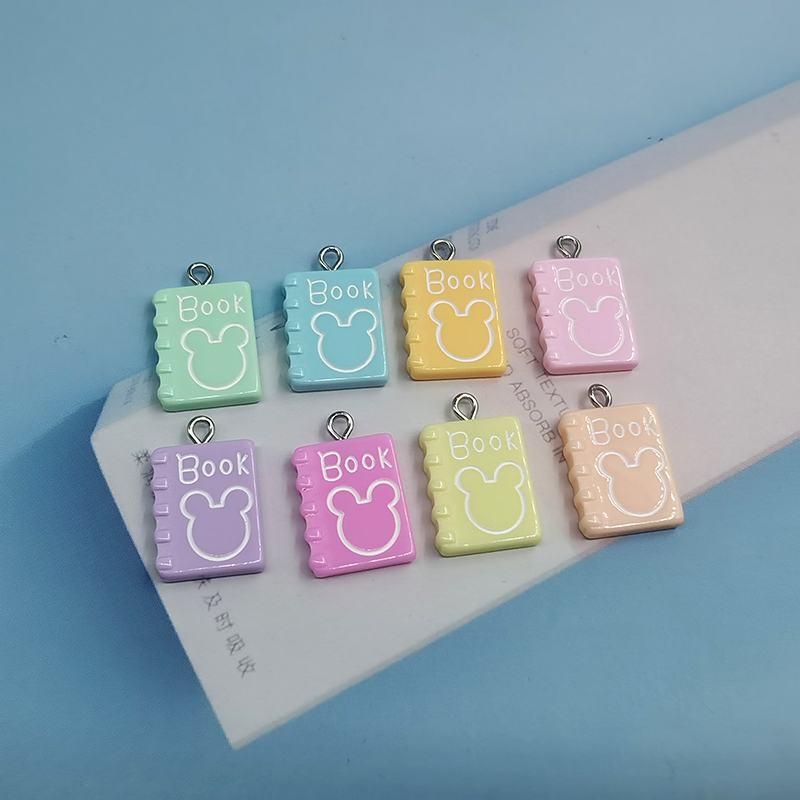 10pcs Kawaii Mini Book Resin Charms Flatback For Earring Bracelet Necklace Findings Cute Floating Pendant Jewelry Making C483