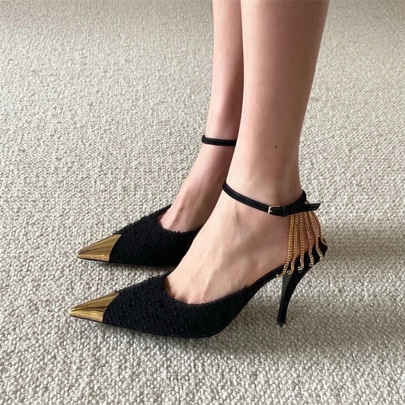 New Buckle Strap Pointed Toe Super Stiletto High Heels Pumps Sexy Fashion Party Wedding Shoes Women Femmes Chaussures 68