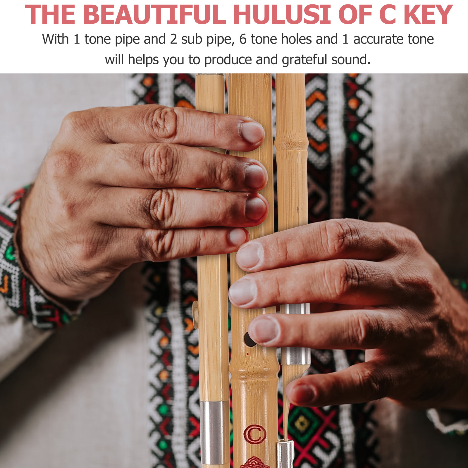 Chinese Handmade Hulusi Bamboo Gourd Cucurbit Flute Ethnic Musical Instrument bB Key for Beginner Music Lovers Instruments