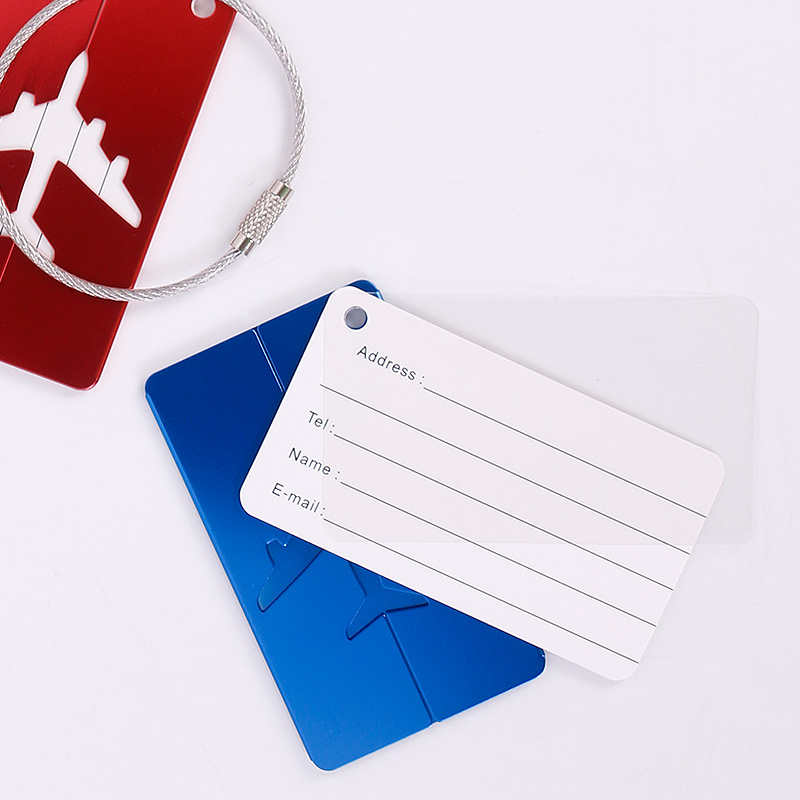 Round airplane shape Travel Accessories Creative Luggage Tag Baggage Name Tags Aluminium Alloy Luggage Tags