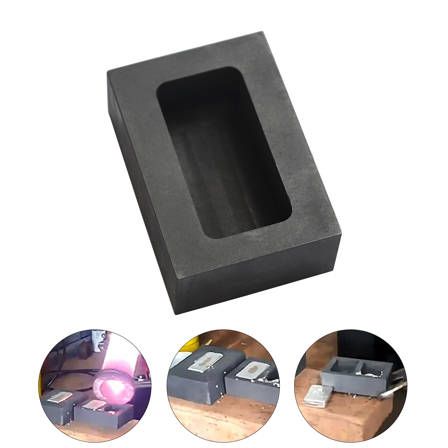 Graphite Oil Baths For Smelting Gold Bars And Silver Ingots Casting Moulds Square Durable Oil Baths With Handles Durable
