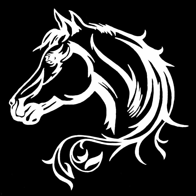 20*20CM Car Sticker Vinyl Horse Head Beautiful Animal Funny Sticker Decal Reflective Laser Motorcycle Car Styling 3D Stickers