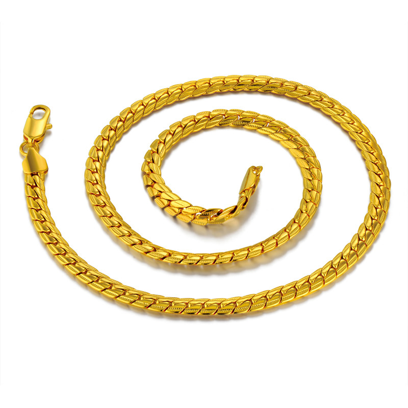 Brand Punk Gold Snake Chain Necklace Jewelry, Wholesale Gold Chain For Men Gold Color, Mens Jewelry Chain 29" sieraden