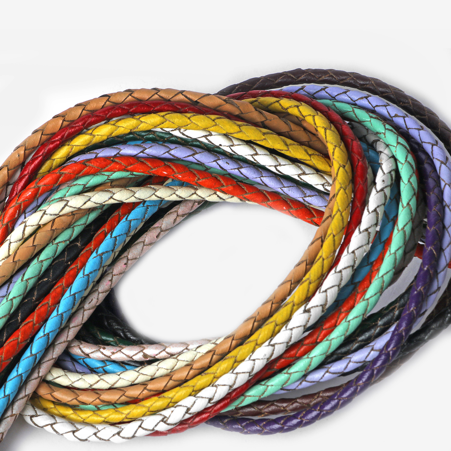 2meter Black Braided Genuine Leather Rope Cord Jewelry Accessories 3 4 5 6mm Round Leather Cord For Diy Bracelet Jewelry Making