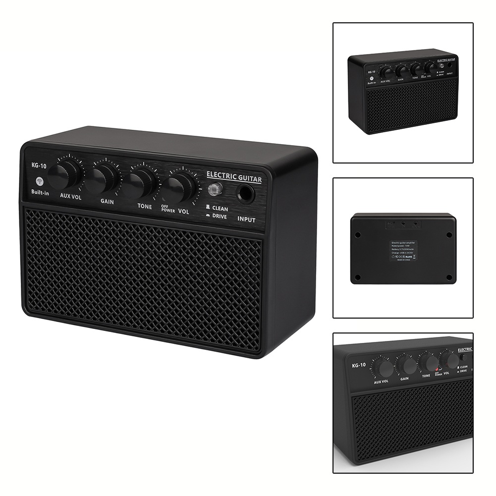 1pc Guitar Amp Speaker Portable Acoustic Electric Guitar Speaker Black Guitar Parts 152x99x73mm Black Guitar Accessories
