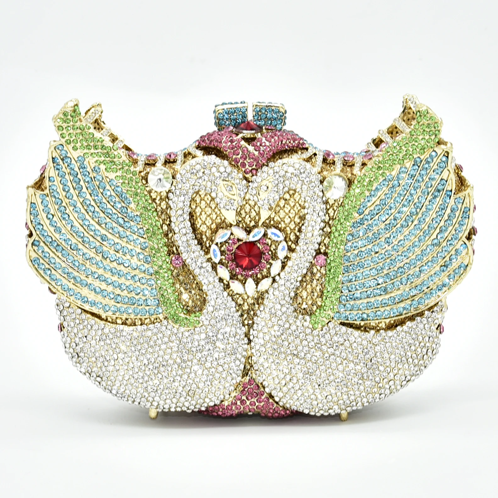 Luxury Women Evening Party Bag Bridal Wedding Diamonds Bag Colorful Diamonds Purse Handbag Animal Bird Handmade Bridal Purses