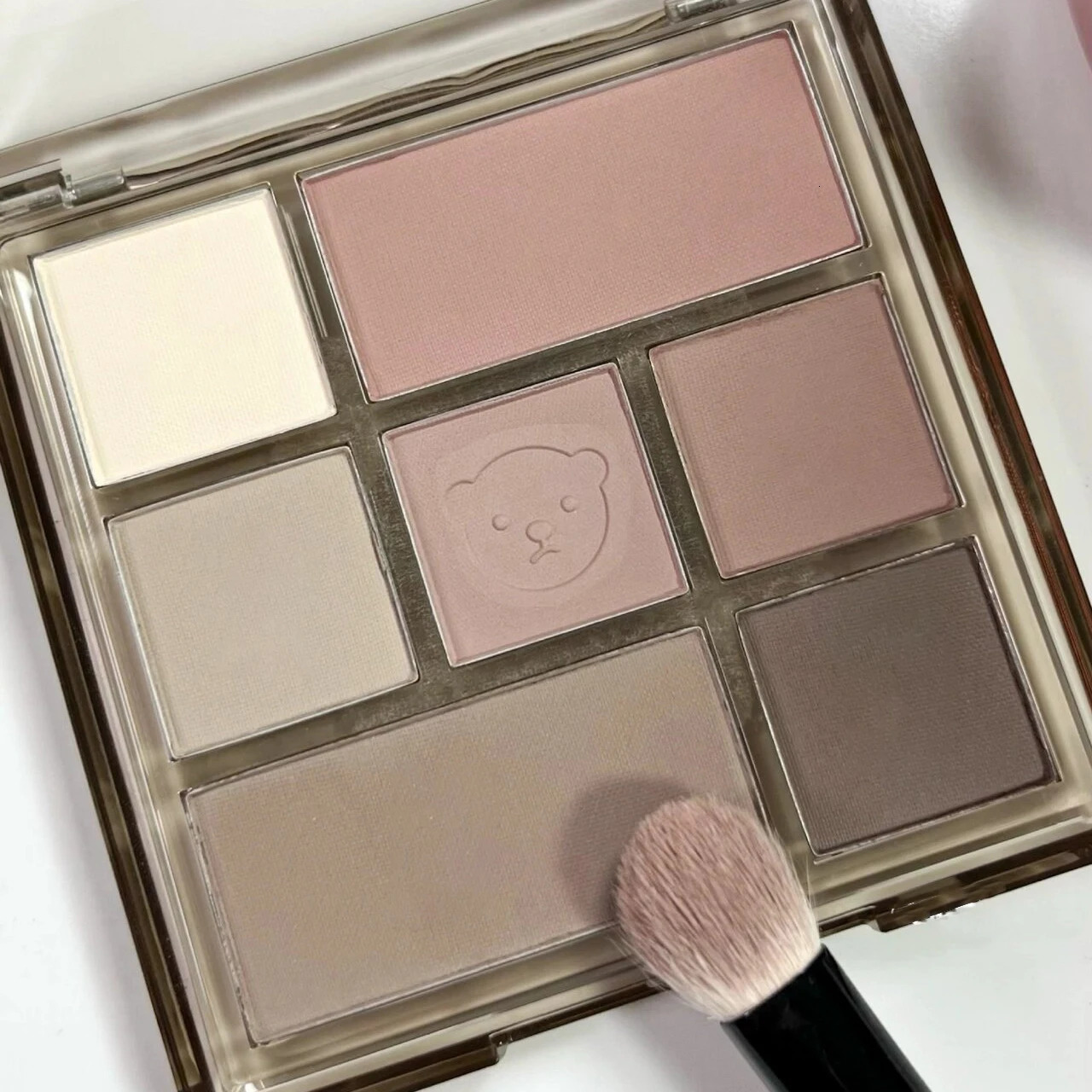 7-Color Eye Shadow Palette Low Saturation Full Matte Korean Eye Makeup Grey Rose Long Lasting Nude Earth Color Eye Pigment 240624