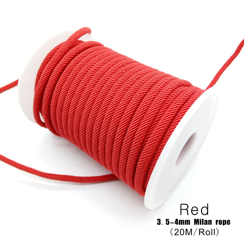 3.5mm/4mm Milan Thread DIY Jewelry Making Necklace Braided Rope Bracelet Rope Waist Chain Red Rope Gold Pendant Rope Wholesale