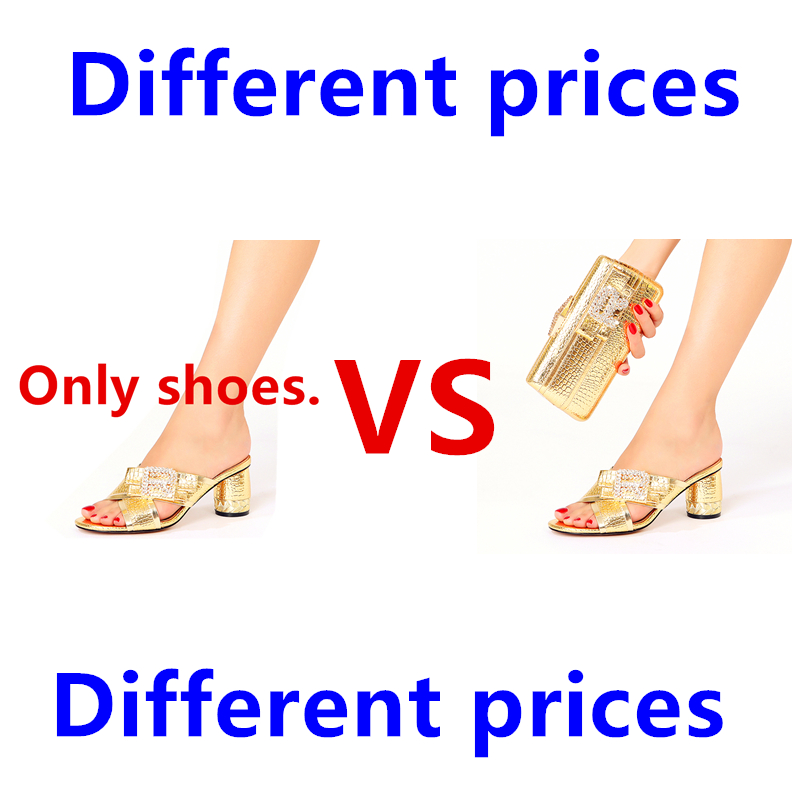 Shoe Bag Set Ladies Latest Design Luxury Sexy High Heels Ladies Slippers Nigeria Suitable for Wedding Party Ceremony Birthday