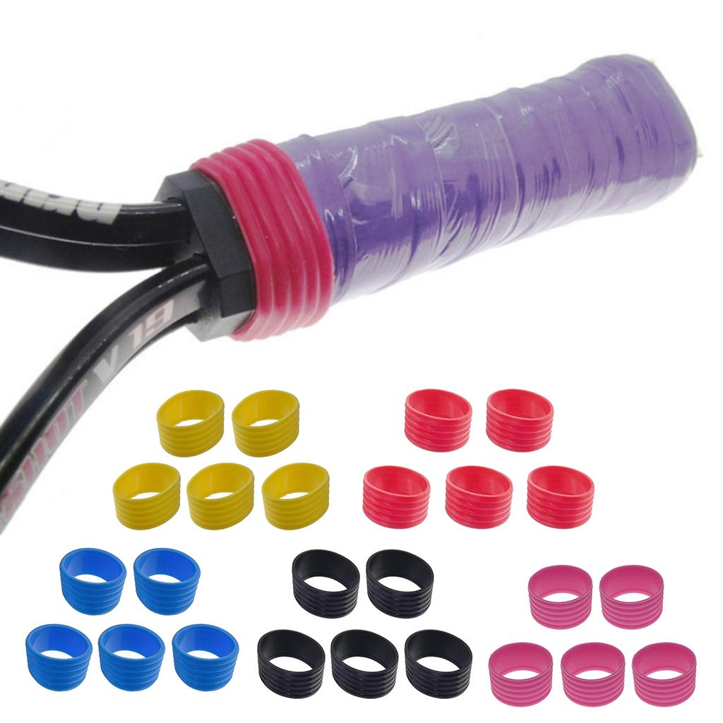 5Pcs Tennis Racket Handle Rubber Stretchy Tennis Racquet Band Overgrips,