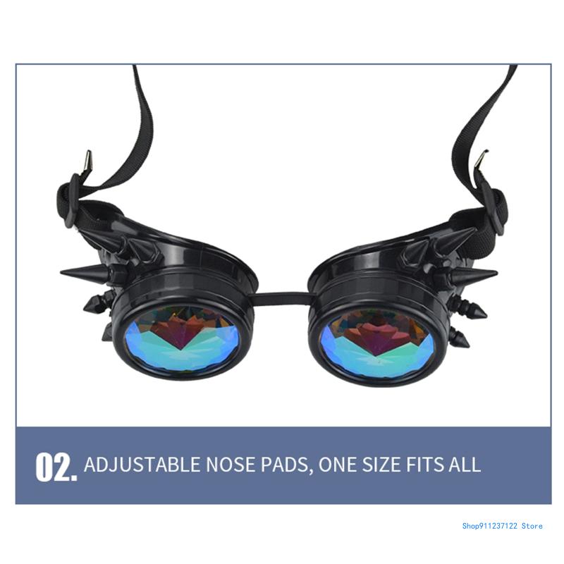 Glasses Men Round Sunglasses Women Party Psychedelic Prism Diffracted Rainbow Lens EDM Sunglass Female