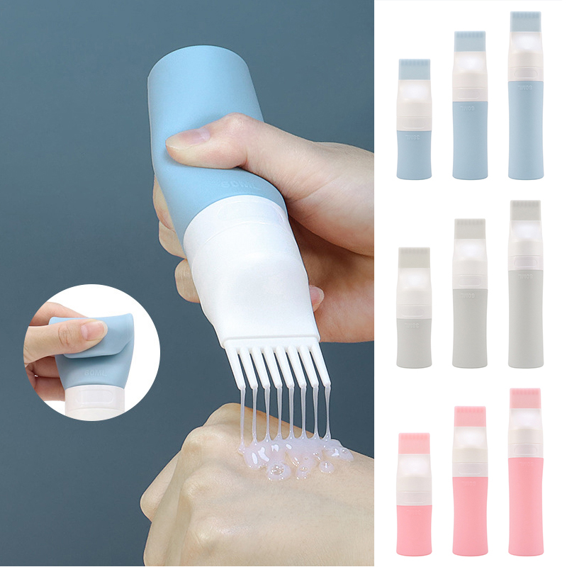 38/60/80ml Hair Dye Applicator Bottles Silicone Dyeing Shampoo BottleOil Comb Brush Styling Tool Hair Coloring Hair Tools