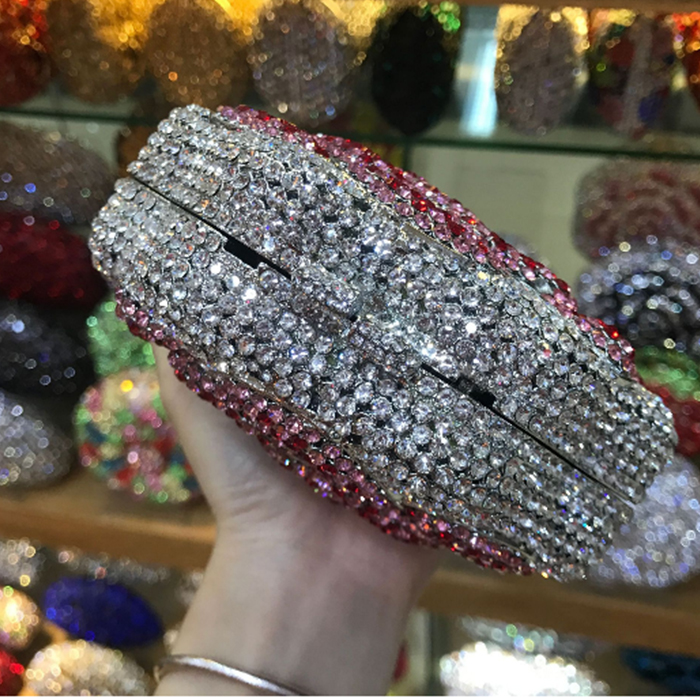 XIYUAN BrandBags rose flower shape wallet Luxury Crystal Clutch Handbag Diamonds Evening Bag Party Purse Rhinestone Shoulder bag
