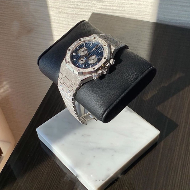 Leather Watch Organizer Display Stand Marble Base Watch Stand Holder Jewelry Bangles Rest Organizer Display Rack Present U4LF