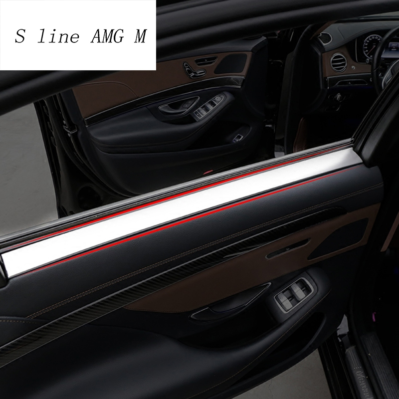 Car Window Car Door Interior strip Decorative Covers Stickers For Mercedes Benz S Class W222 S320L Car Styling Trim Accessories