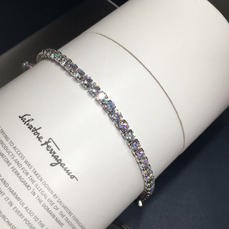 Trendy 4mm Simulated Diamond cz Bracelet Bangle 14K Gold Filled Tennis Chain Wedding Bracelets For Women BridalParty Jewelry