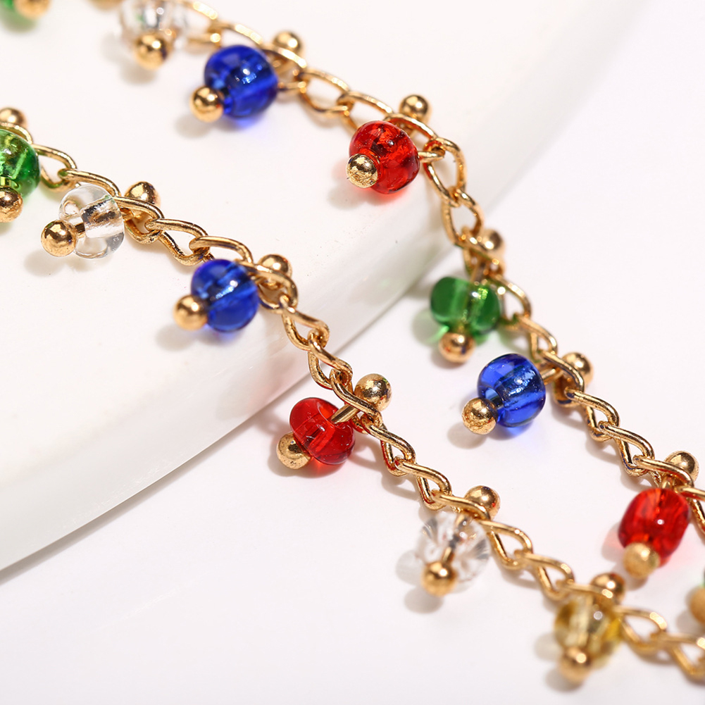 Anklets for Women Crystal Color Rhinestone Anklet Female Creative Beach Personality Wild Feet Jewelry For Woman 1PC