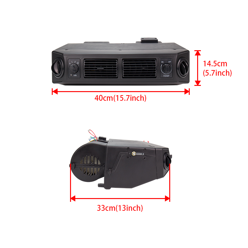 Universal A/C Add-On Under Dash Evaporator Assembly Unit Air Conditioner Heater 24V 12V Mini Bus Truck Van Street Red Rod